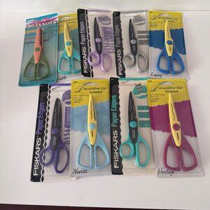 New Fiskars Paper Edgers and Decorative Cut Scissors Lot 9 pair of scissors